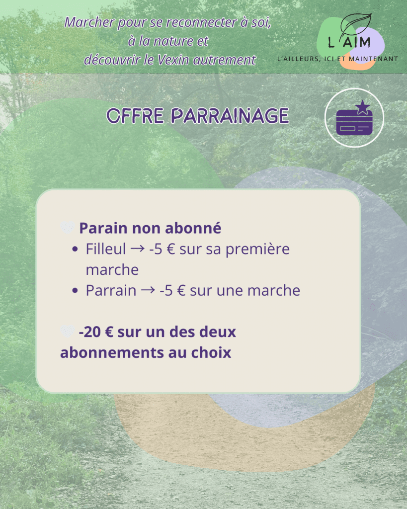 Offre de parrainage randonnées nature dans le Vexin par L'AIM