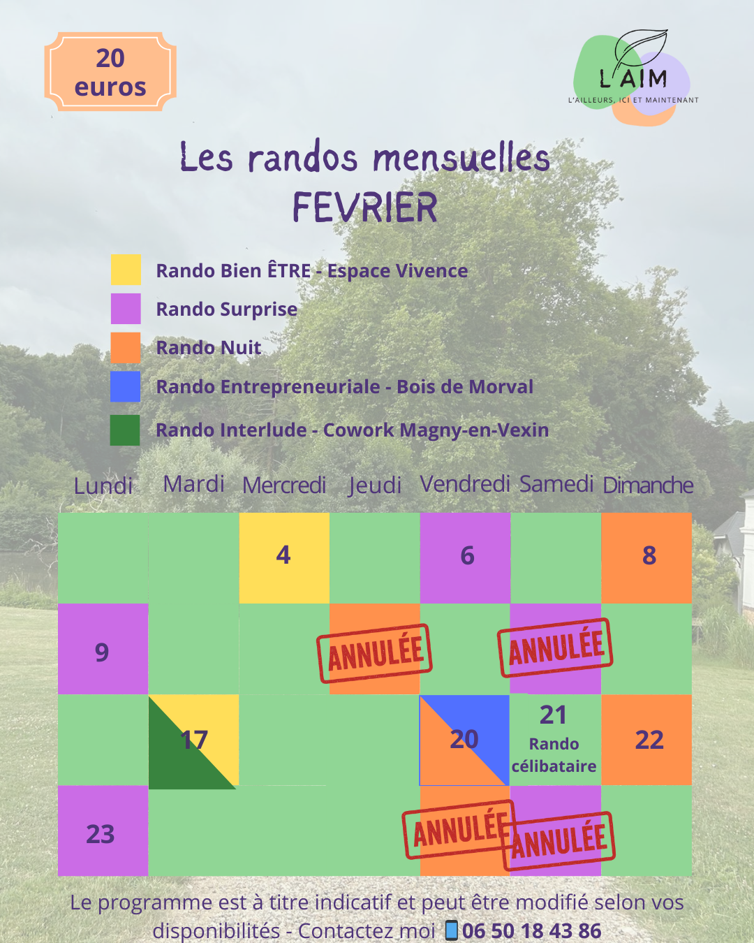 randonnées dans le Vexin, programme février 2026